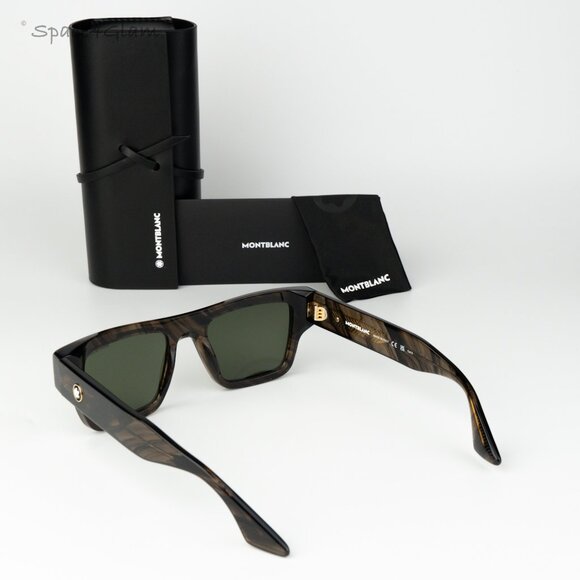 Montblanc Women Sunglasses Brown Green Square MB0253S 005 BRAND NEW main image 5